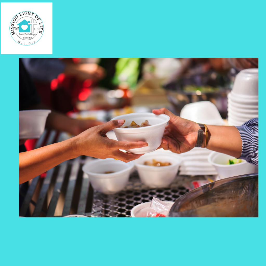 A community meal being served