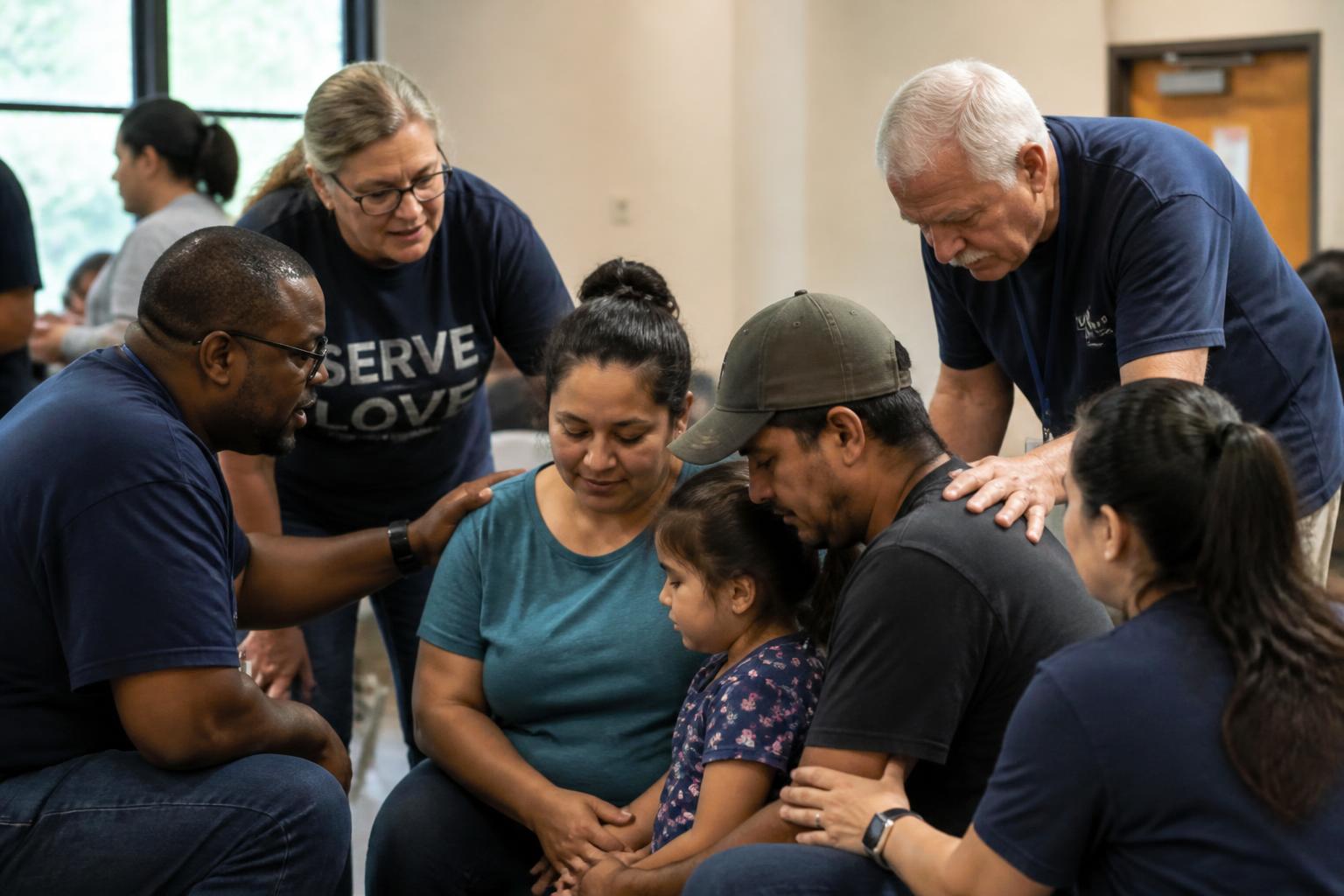 Pastoral care and prayer with a family